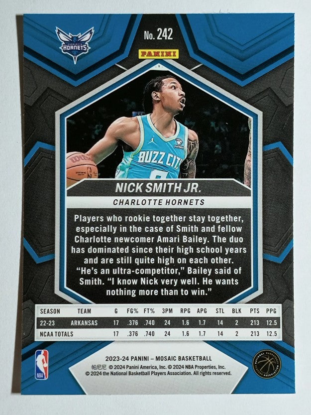 2023-24 Panini Mosaic #242 Nick Smith Jr. RC