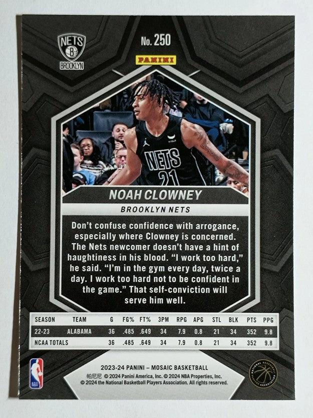 2023-24 Panini Mosaic #250 Noah Clowney RC
