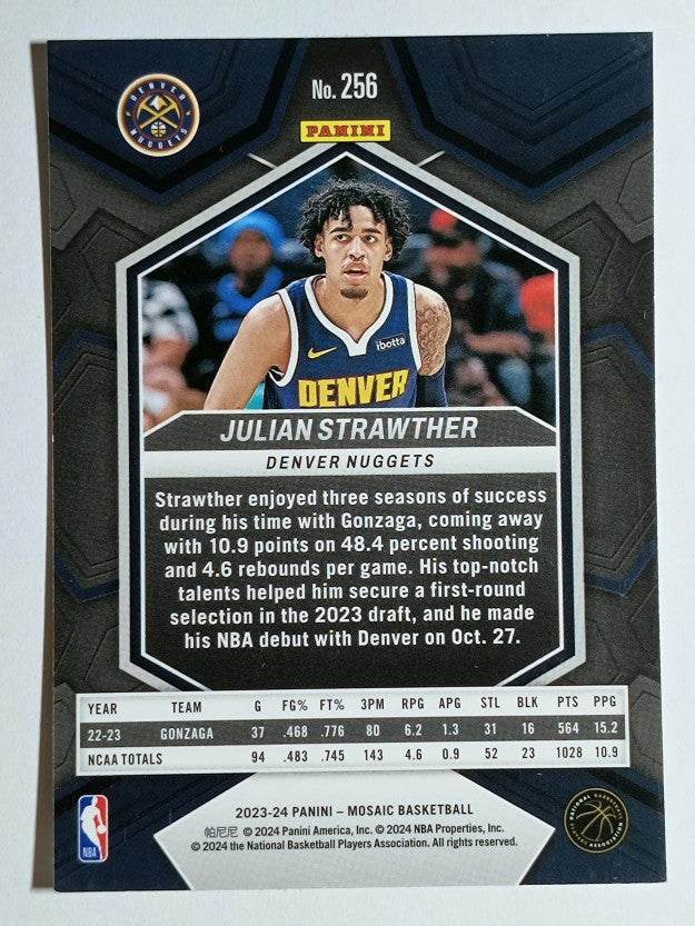 2023-24 Panini Mosaic #256 Julian Strawther/NBA Debut