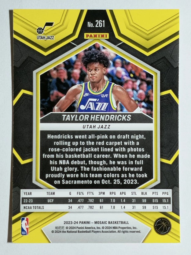 2023-24 Panini Mosaic #261 Taylor Hendricks/NBA Debut