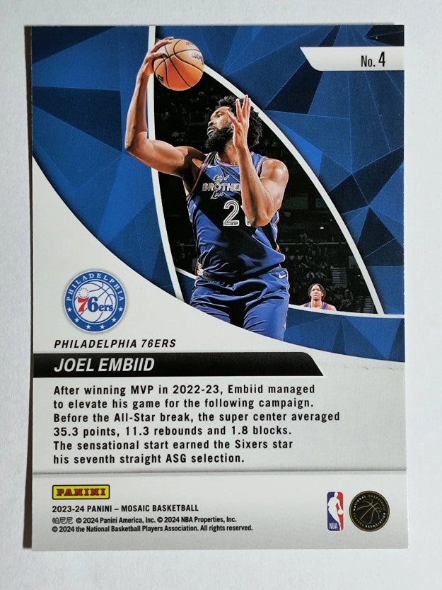 2023-24 Panini Mosaic Elevate #4 Joel Embiid