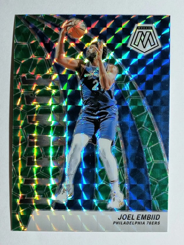 2023-24 Panini Mosaic Elevate Mosaic Green #4 Joel Embiid