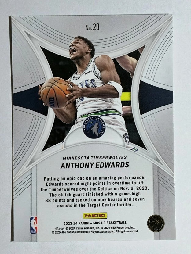 2023-24 Panini Mosaic Epic Performers #20 Anthony Edwards