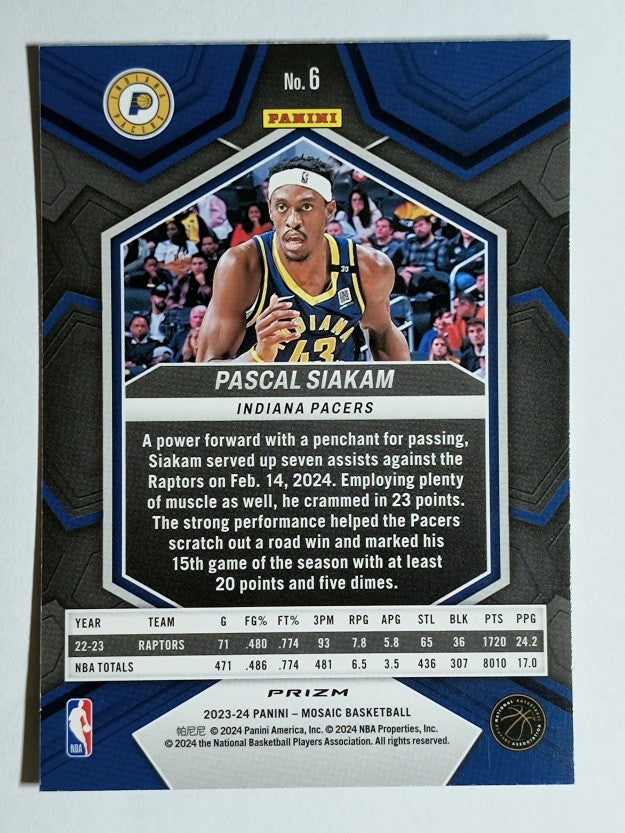 2023-24 Panini Mosaic Mosaic Green #6 Pascal Siakam