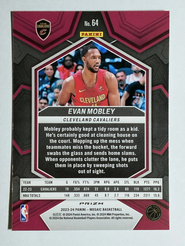 2023-24 Panini Mosaic Mosaic Green #64 Evan Mobley