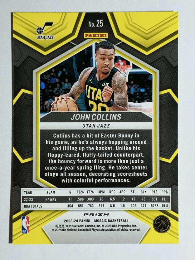 2023-24 Panini Mosaic Mosaic Reactive Blue #25 John Collins