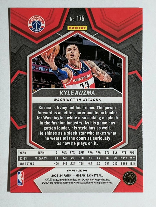 2023-24 Panini Mosaic Mosaic Reactive Blue #175 Kyle Kuzma