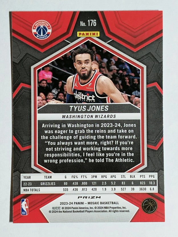 2023-24 Panini Mosaic Mosaic Reactive Blue #176 Tyus Jones