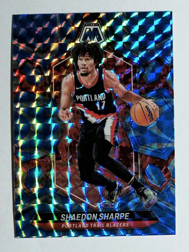 2023-24 Panini Mosaic Mosaic Reactive Blue #177 Shaedon Sharpe