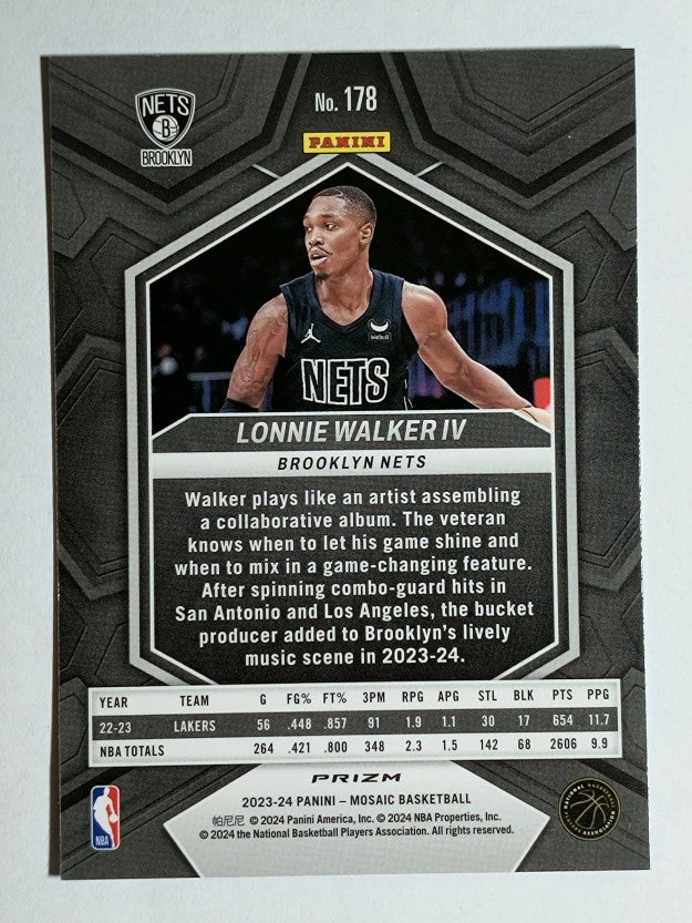 2023-24 Panini Mosaic Mosaic Reactive Blue #178 Lonnie Walker IV