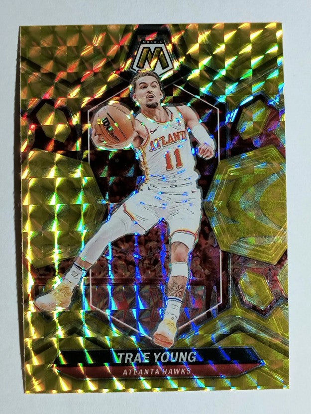 2023-24 Panini Mosaic Mosaic Reactive Yellow #107 Trae Young