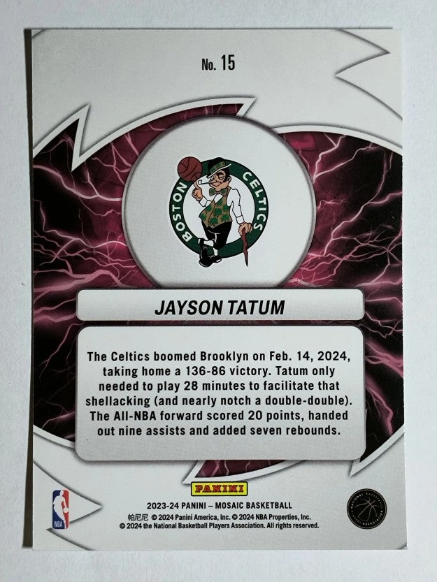 2023-24 Panini Mosaic Thunder Road #15 Jayson Tatum