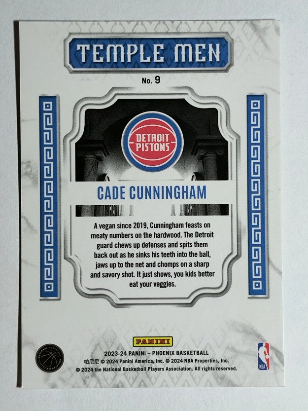2023-24 Panini Phoenix Temple Men #9 Cade Cunningham