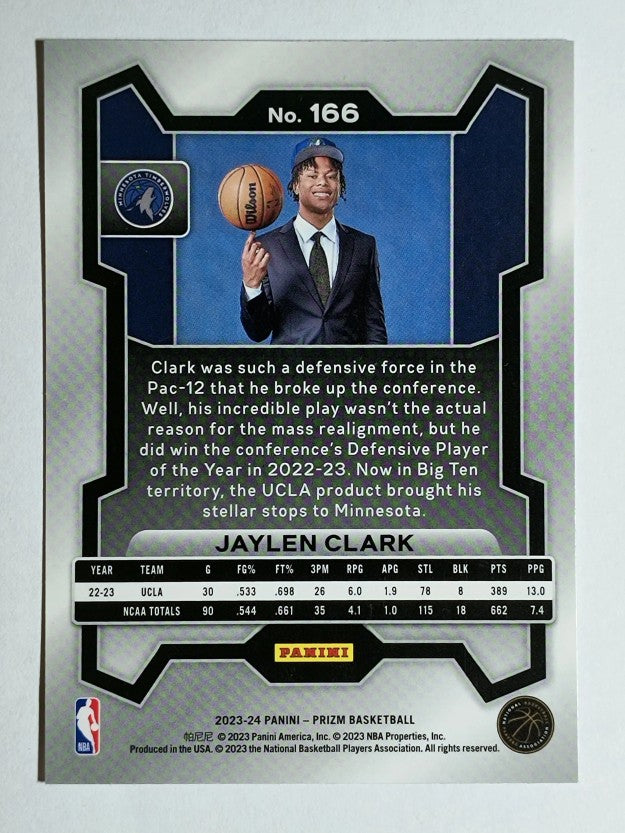 2023-24 Panini Prizm #166 Jaylen Clark RC