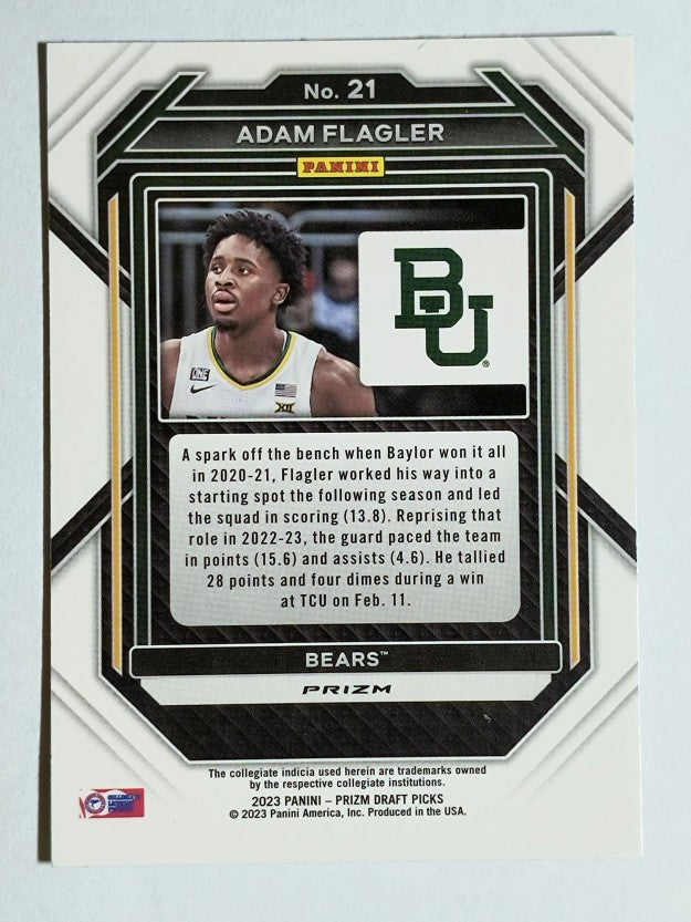 2023-24 Panini Prizm Draft Picks Prizms Green #21 Adam Flagler