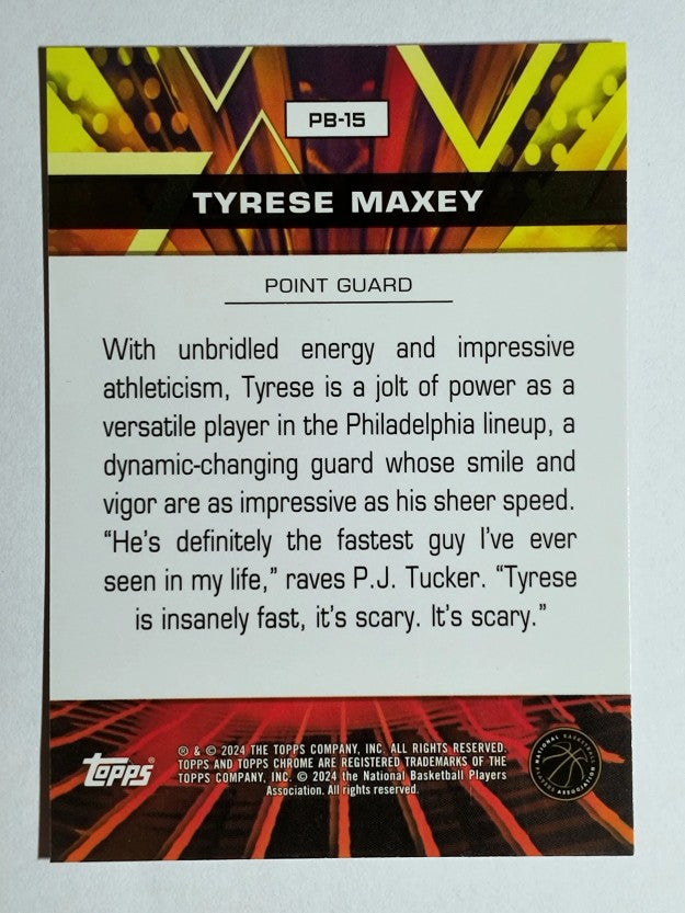 2023-24 Topps Chrome Power Boosters Pink Refractors #PB15 Tyrese Maxey