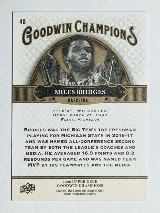 2020 Upper Deck Goodwin Champions #48 Miles Bridges