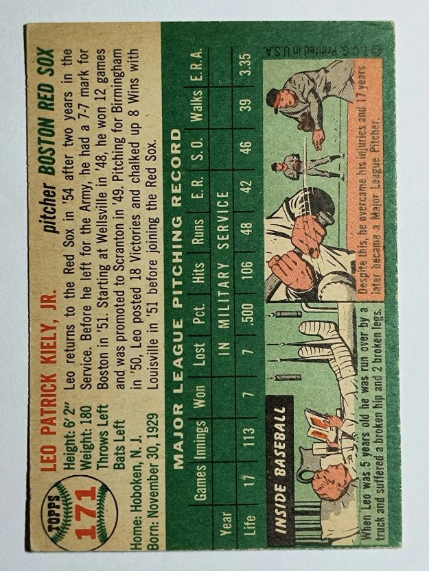 1954 Topps #171 Leo Kiely (VGEX)
