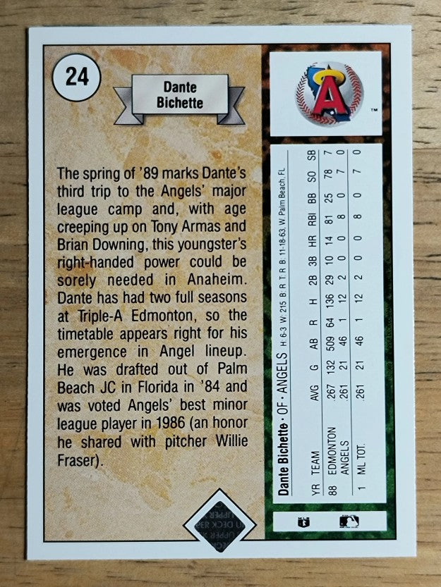 1989 Upper Deck #24 Dante Bichette RC