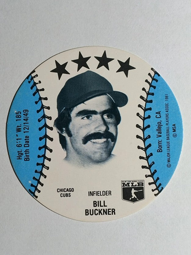 1981 MSA Mini Discs #5 Bill Buckner