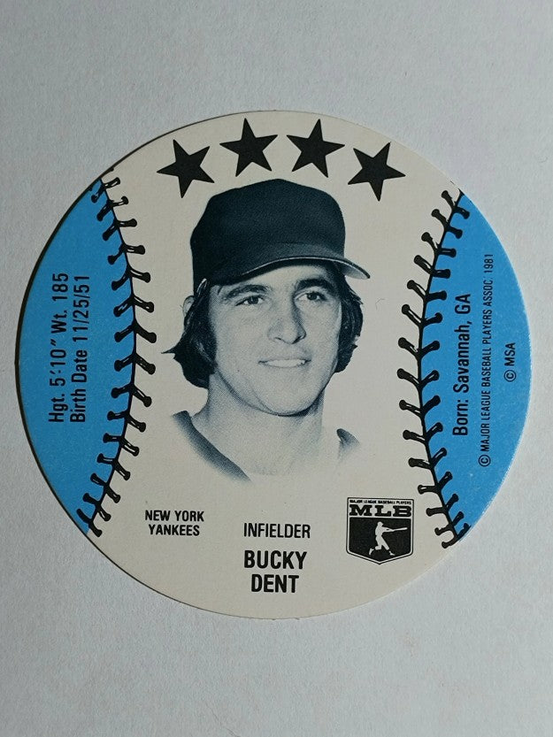 1981 MSA Mini Discs #11 Bucky Dent