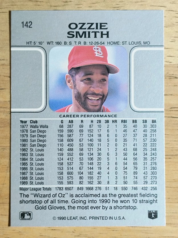 1990 Leaf #142 Ozzie Smith