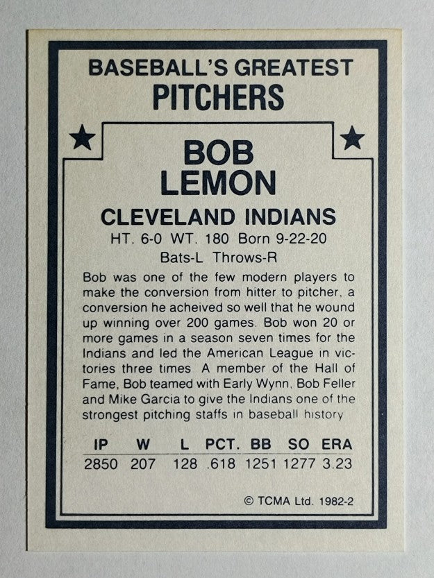 1982 TCMA Greatest Pitchers #2 Bob Lemon