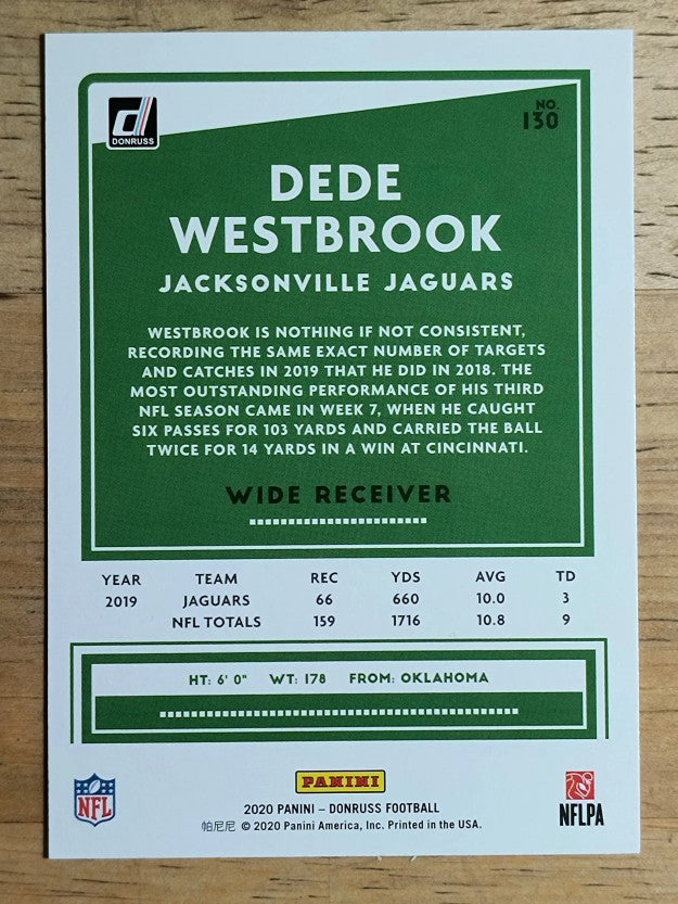 2020 Donruss #130 Dede Westbrook