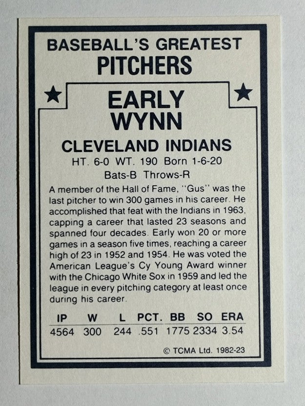 1982 TCMA Greatest Pitchers #23 Early Wynn