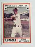 1982 TCMA Greatest Sluggers #7 Eddie Matthews