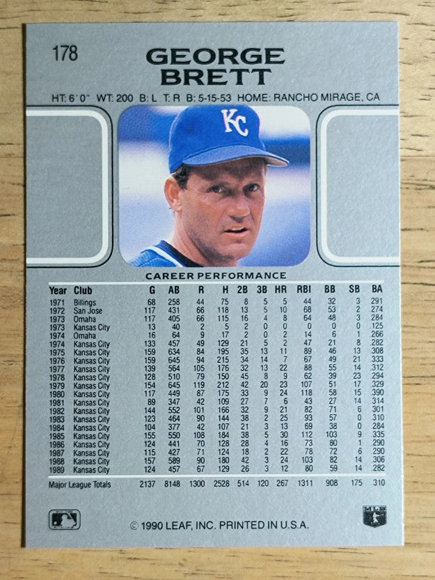 1990 Leaf #178 George Brett