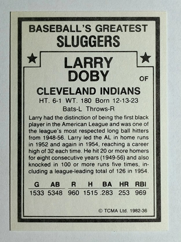 1982 TCMA Greatest Sluggers #36 Larry Doby