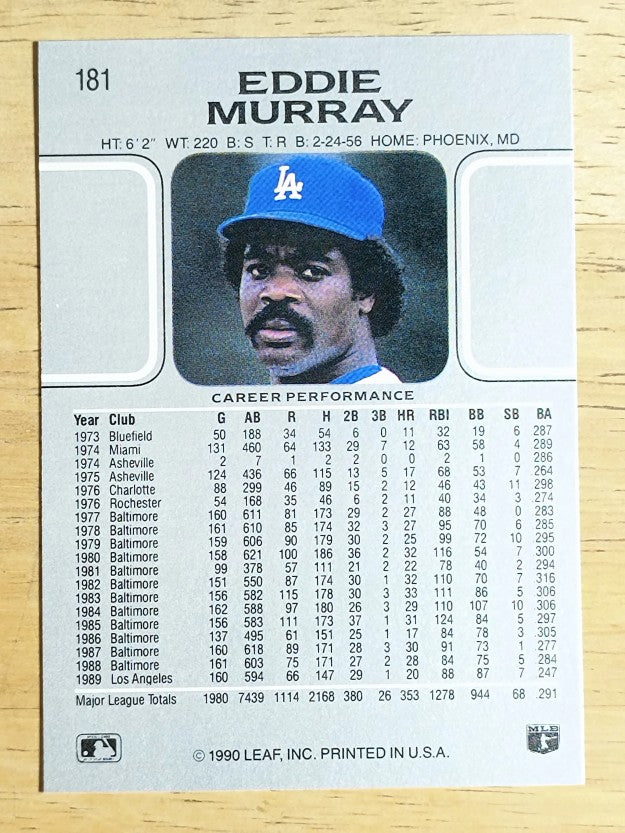 1990 Leaf #181 Eddie Murray