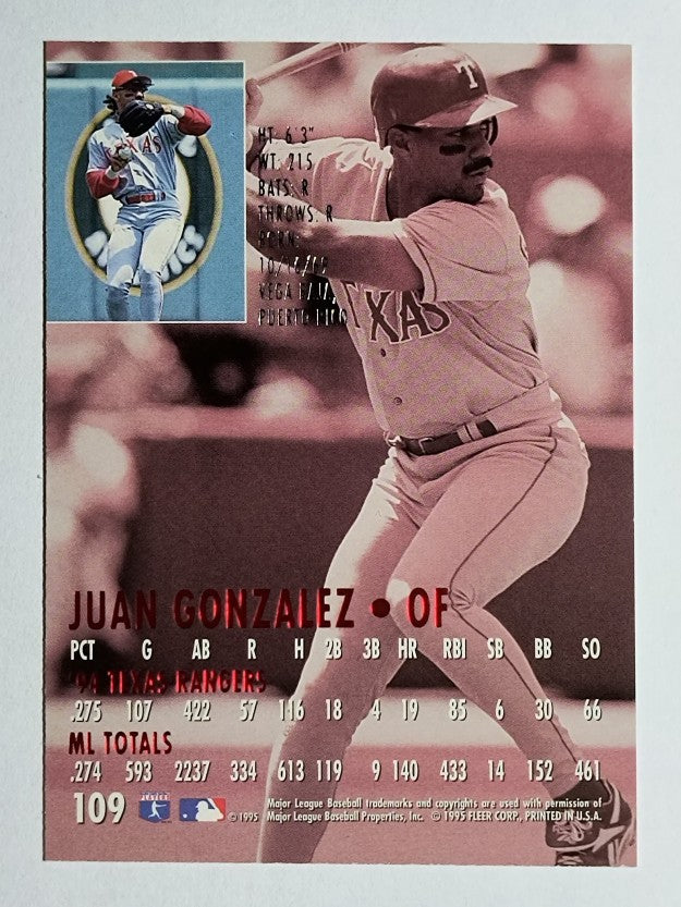 1995 Ultra #109 Juan Gonzalez