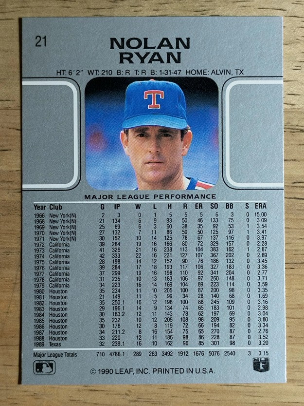 1990 Leaf #21 Nolan Ryan