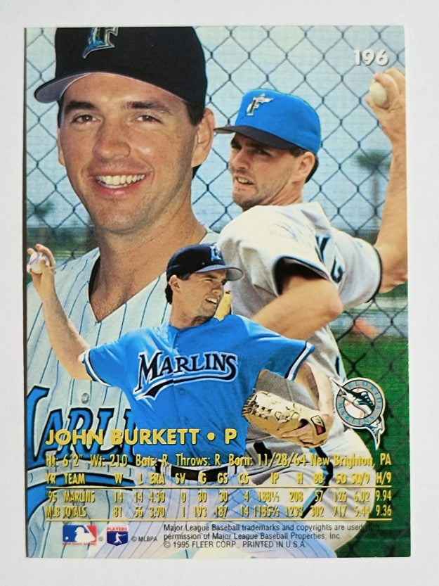 1996 Ultra #196 John Burkett