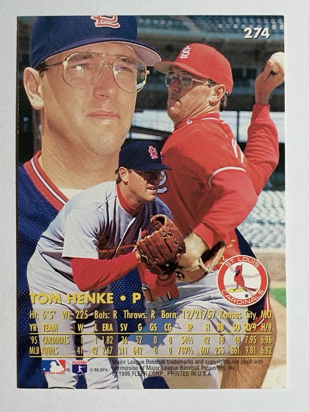 1996 Ultra #274 Tom Henke