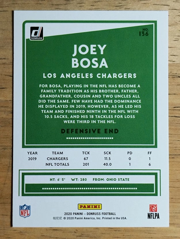 2020 Donruss #136A Joey Bosa