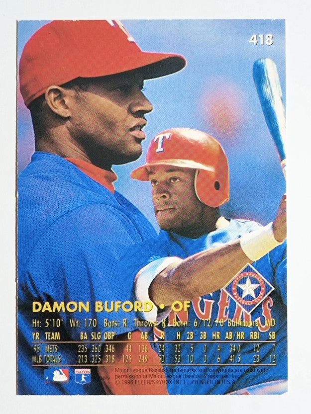 1996 Ultra #418 Damon Buford