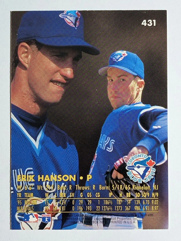 1996 Ultra #431 Erik Hanson