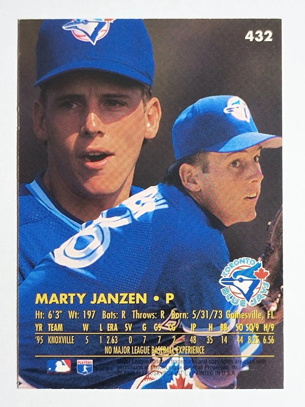 1996 Ultra #432 Marty Janzen