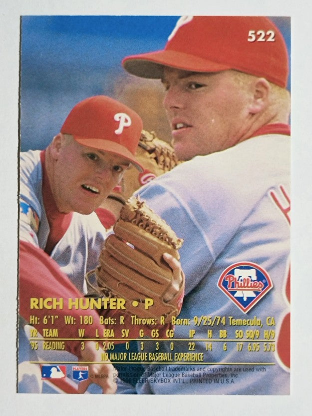 1996 Ultra #522 Rich Hunter