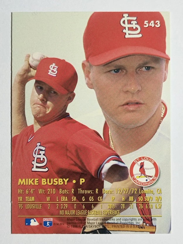 1996 Ultra #543 Mike Busby RC