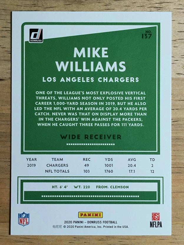 2020 Donruss #137 Mike Williams