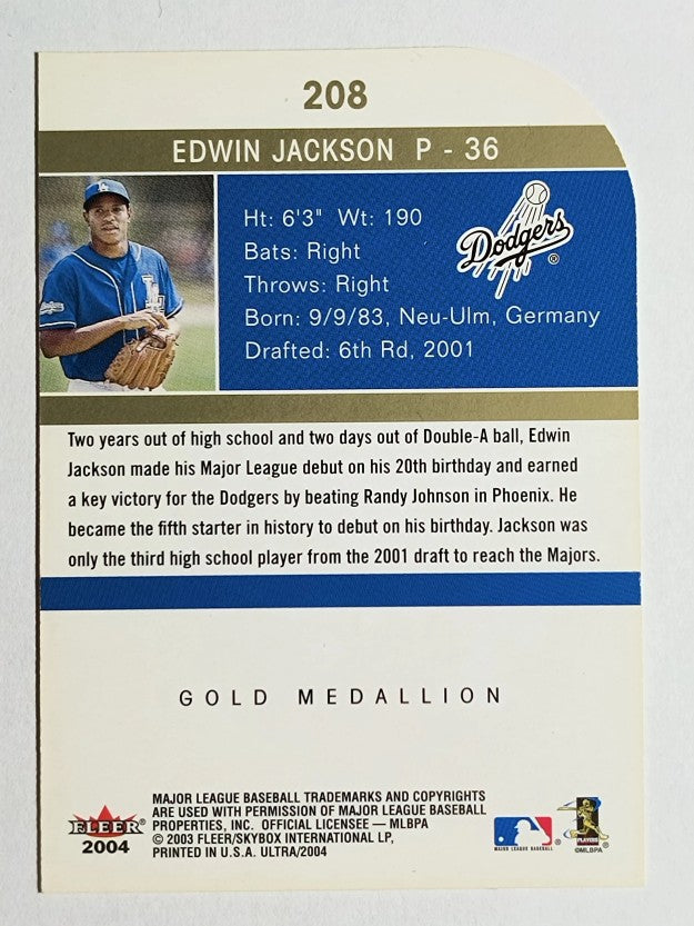 2004 Ultra Gold Medallion #208 Edwin Jackson AR