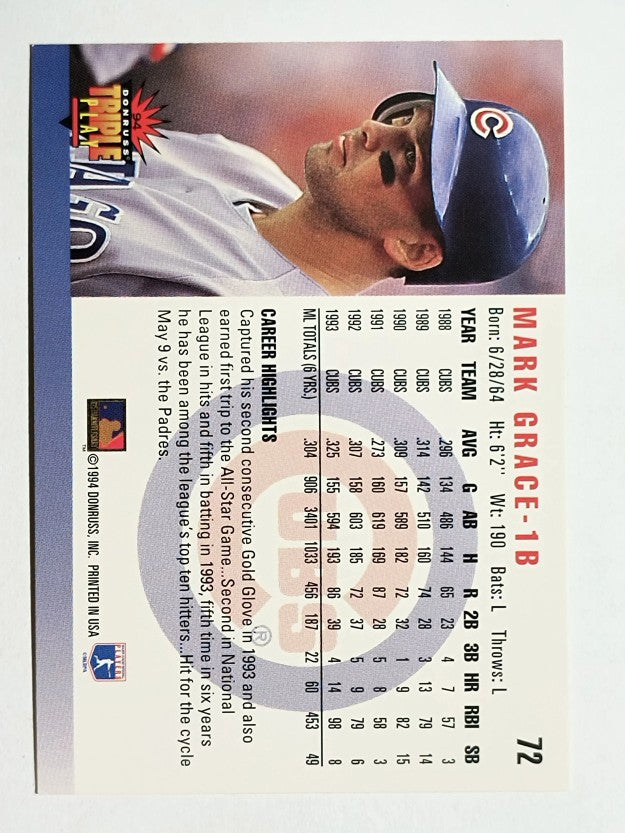 1994 Triple Play #72 Mark Grace