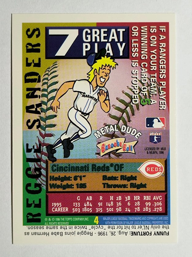 1996 Bazooka #4 Reggie Sanders