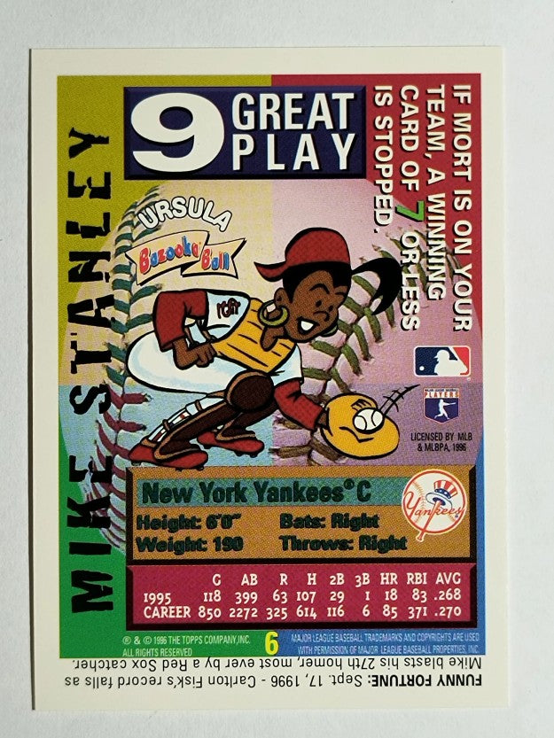 1996 Bazooka #6 Mike Stanley
