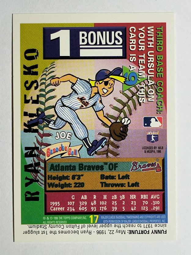 1996 Bazooka #17 Ryan Klesko