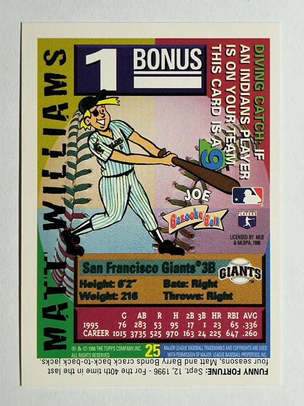 1996 Bazooka #25 Matt Williams